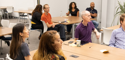 classroom of participants